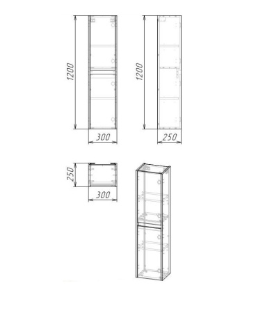 Шкаф-пенал подвесной Grossman СМАРТ-30 см, веллингтон/графит
